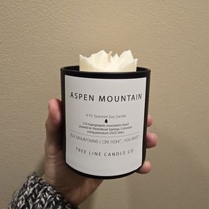 New Pick candle by tree Aspen Mountain Candle